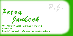 petra jankech business card